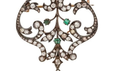 Victorian, Emerald and Diamond Pendant/Brooch