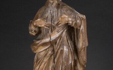 Vierge de Calvaire en chêne sculpté avec... - Lot 51 - Oger - Blanchet