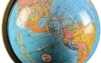 Vintage 12" Cram's Imperial World Globe On Metal Stand
