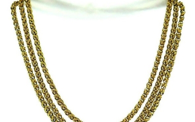Vintage 14k Yellow Gold Long Chain Necklace