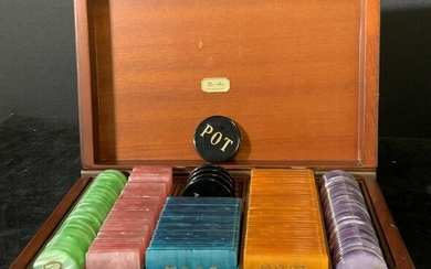 Vintage Boxed Poker Chip Set