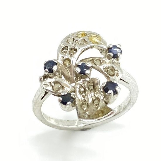 Vintage Diamond & Natural Sapphire Ring