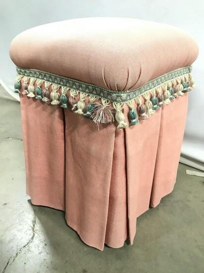 Vintage Pink Toned Skirted Footstool