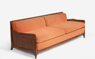 Vladimir Kagan (American, 1927-2016) The Kagan Family Contour Convertible Sofa with Caning, Model