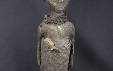 Voodoo Witch Doctor Fetish Statue - wood fabrics and metal - fon - Benin