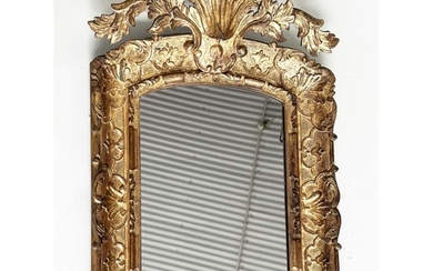 WALL MIRROR, early 19th century Italian carved giltwood grot...