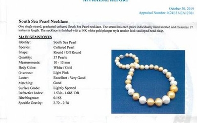 WHITE & GOLD SOUTH SEA PEARL NECKLACE