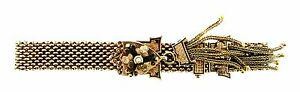 WOW Victorian 14k Yellow Gold Mesh Tassel Bracelet