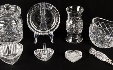 Waterford Crystal Including Comeragh Pillow Vase, Glandore Biscuit Jar, Etc.