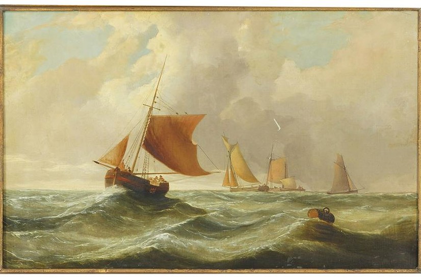 William Cooke (British, fl. 1872-1898) Boats at Sea.