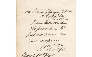 William H. Taft Autograph Letter Signed as President