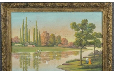 William Wach, Oil/c, Landscape with Figures