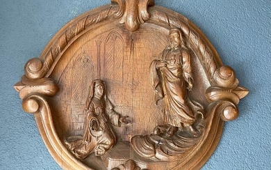 Wood carving - Margaret-Maria Alacoque - Oak - Second half 19th century