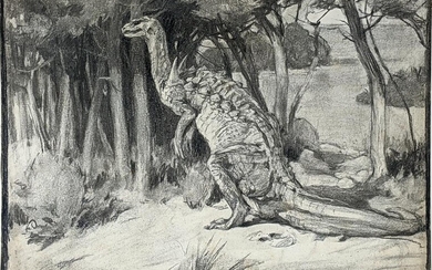 Woodward Original Early Drawing of a Scelidosaurus