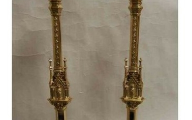 World Class Ornate Gothic Candlesticks + + chalice +