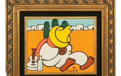 Xavier Cugat (1898-1990) Sleeping Drinker Painting