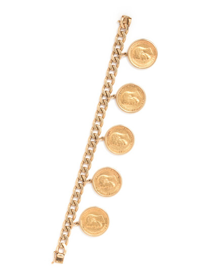 YELLOW GOLD COIN BRACELET