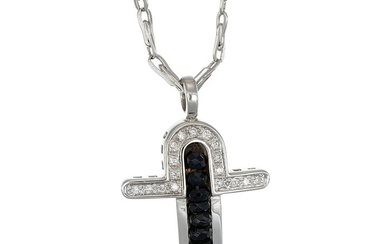 Zancan - Necklace with pendant White gold, 18 carats Diamond - Onyx