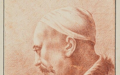 after Giovanni Battista Piazzetta (c.1682-1754), Man with cap, 18th c., Red Chalk