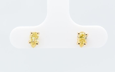 no reserve price - 14 kt. Yellow gold - Earrings - 0.59 ct