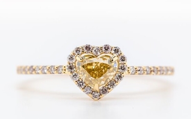 no reserve price - 14 kt. Yellow gold - Ring - 0.51 ct Diamond - Diamonds