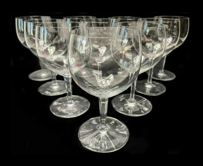 10 Baccarat Rabelais Wine Glasses with Hexagonal Stem