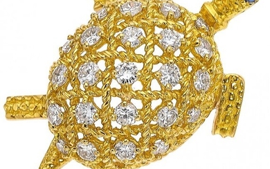 10052: Cartier Diamond, Sapphire, Gold Brooch Stones