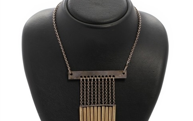Bent Exner: A parcel-gilt sterling silver necklace. Pendant L. 8 cm. Chain L. 47 cm. 1970's.