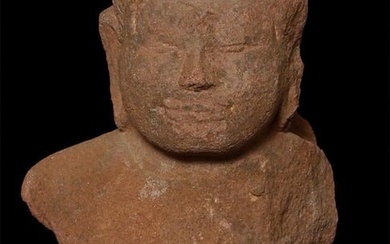 13thC or Earlier Thai Stone Buddha Bust