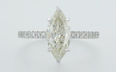 14 kt. White gold - Ring - 1.63 ct Diamond - Diamonds