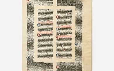1472 Vellum Leaf, Decretum of Gratian, Peter Schoeffer (Mainz)