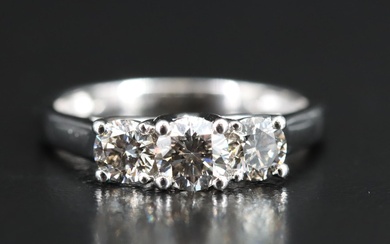14K 1.04 CTW Lab Grown Diamond Three Stone Ring