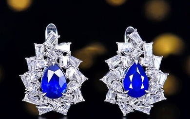 14K GOLD 1.5 CT NATURAL SAPPHIRE EARRINGS