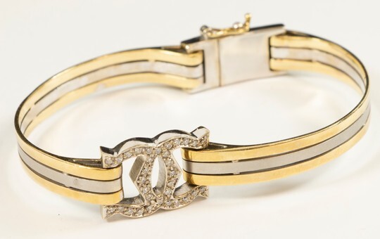 14k yellow gold bracelet, set with brilliant cut diamonds -30,4...
