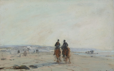 Eugène Boudin (1824-1898), Deux cavaliers sur la plage