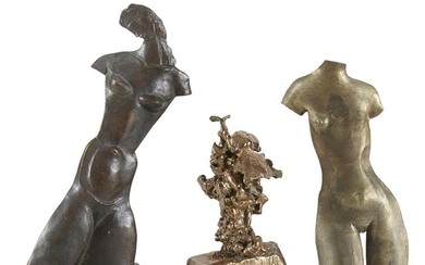 A group of three sculptures 20th century Comprising two...