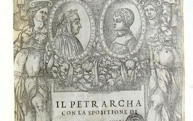 1553 FRANCESCO PETRARCA ILLUSTRATED antique 16th