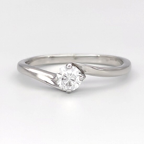 18 kt.White gold - Ring with zircon