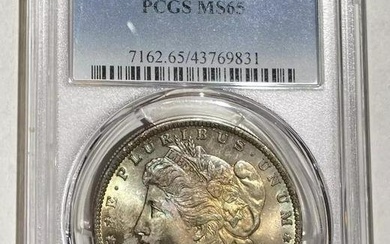 1885 O Morgan Dollar PCGS MS-64 Rainbow Toning
