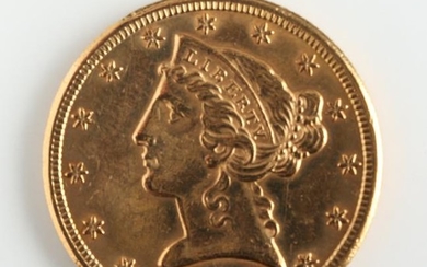 1886 Liberty Head Half Eagle $5 Gold Coin