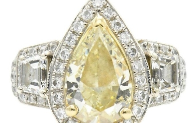 18K Yellow Gold, White Gold & 4.63 Carat Diamond Ring