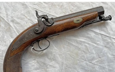 19TH CENTURY 16 BORE PERCUSSION TRAVELLING PISTOL BY HEWSON ...