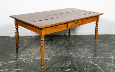 19th C. French Carved Pine Farm Table