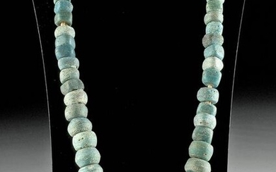 19th C. Holyland Hebron Glass Bead Necklace