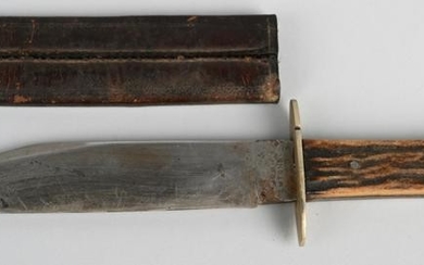 19th CENT. SIDE KNIFE w/ SHEATH, NEWTON-SHEFFIELD