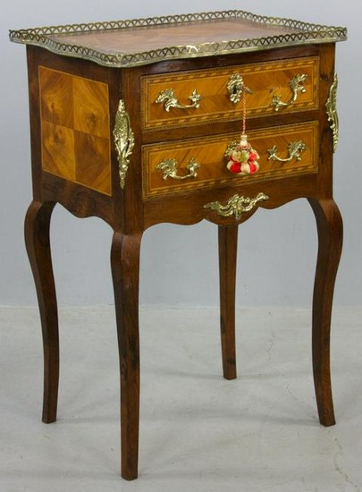 19thC French Louis XVI-Style 2-Drawer Stand