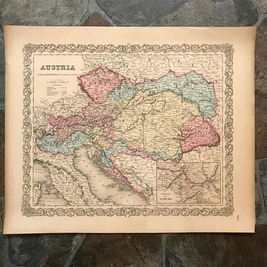 19thc J. H. Colton Map of Austria