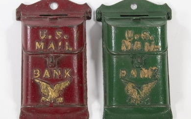 (2) A.C. WILLIAMS HANGING MAIL BOX STILL BANKS