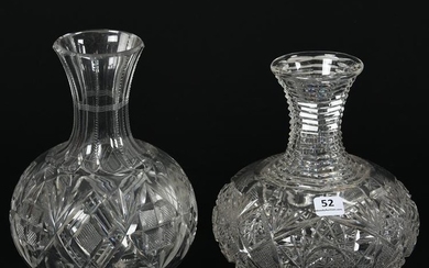 (2) Water Carafes, American Brilliant Cut Glass