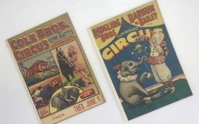 2pcs Antique Circus Programs RINGLING BROS & BARNUM &